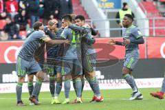 2. Bundesliga - FC Ingolstadt 04 - SSV Jahn Regensburg - Tor Ausgleich Sonny Kittel (10, FCI) Jubel mit Konstantin Kerschbaumer (7, FCI) Robert Leipertz (13, FCI) Darío Lezcano (11, FCI) Frederic Ananou (2, FCI)