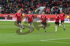 2. Bundesliga - Fußball - FC Ingolstadt 04 - Dynamo Dresden - Tor durch Sonny Kittel (#10 FCI), Jubel mit Phil Neumann (#26 FCI) Marcel Gaus (#19 FCI) Paulo Otavio (#6 FCI)