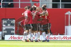 2. BL - Saison 2018/2019 - FC Ingolstadt 04 - SV Sandhausen - Führungstreffer 1:0 durch Björn Paulsen (#4 FCI) - jubel - Christian Träsch (#28 FCI) - Foto: Meyer Jürgen