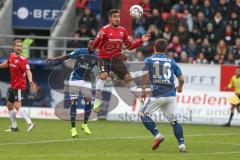 Regionalliga Bayern - Saison 2018/2019 - FC Ingolstadt 04 II - Hamburger SV - Dario Lezcano (#11 FCI) beim Kopfball - Janjicic Vasilije (#16 Hamburg) - Foto: Meyer Jürgen