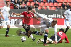 2. Bundesliga - FC Ingolstadt 04 - DSC Arminia Bielefeld - Almog Cohen (8, FCI) Paulo Otavio (6, FCI) am Boden Angriff Torchance