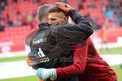 2. Bundesliga - FC Ingolstadt 04 - SSV Jahn Regensburg - Torwarttrainer Carsten Nulle (FCI) und Torwart Fabijan Buntic (24, FCI) vor dem Spiel