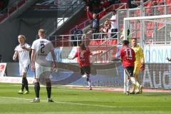 2. BL - Saison 2018/2019 - FC Ingolstadt 04 - SV Sandhausen - 1:0 Führungstreffer durch Björn Paulsen (#4 FCI) - jubel - Marcel Schuhen Torwart (#1 Sandhausen) - Dario Lezcano (#11 FCI) - Foto: Meyer Jürgen