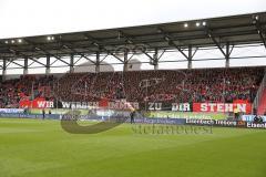 2. Bundesliga - Fußball - FC Ingolstadt 04 - SV Wehen Wiesbaden - Fankurve - Choreo - Banner Fahnen