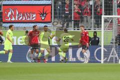 2. Bundesliga - Fußball - FC Ingolstadt 04 - SV Wehen Wiesbaden - Der 1:2 Führungstreffer durch Daniel-Kofi Kyereh (17 SVW)  - Moritz Kuhn (20 SVW)  - jubel -