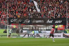 2. Bundesliga - Fußball - FC Ingolstadt 04 - SV Wehen Wiesbaden - Fankurve - Banner - Choreo -