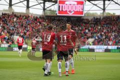 2. Bundesliga - Relegation - FC Ingolstadt 04 - SV Wehen Wiesbaden 2:3 - Tor Jubel Konstantin Kerschbaumer (7, FCI) 1:1 Ausgleich, mit Stefan Kutschke (20, FCI) Marcel Gaus (19, FCI) Darío Lezcano (11, FCI)