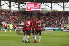 2. Bundesliga - Relegation - FC Ingolstadt 04 - SV Wehen Wiesbaden 2:3 - Tor Jubel Konstantin Kerschbaumer (7, FCI) 1:1 Ausgleich, mit Stefan Kutschke (20, FCI) Marcel Gaus (19, FCI) Darío Lezcano (11, FCI)