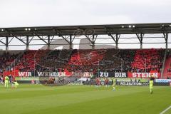 2. Bundesliga - Fußball - FC Ingolstadt 04 - SV Wehen Wiesbaden - Fankurve - Choreo - Banner Fahnen