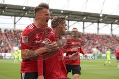 2. Bundesliga - Relegation - FC Ingolstadt 04 - SV Wehen Wiesbaden 2:3 - Tor Jubel Konstantin Kerschbaumer (7, FCI) 1:1 Ausgleich, mit Stefan Kutschke (20, FCI)