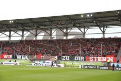 2. Bundesliga - Fußball - FC Ingolstadt 04 - SV Wehen Wiesbaden - Fankurve - Choreo - Banner Fahnen
