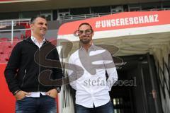 2. Bundesliga - Fußball - FC Ingolstadt 04 - Pressekonferenz, neuer Trainer Vorstellung Alexander Nouri (FCI) - Cheftrainer Alexander Nouri (FCI) im Audi Sportpark mit Sportdirektor Angelo Vier (FCI)