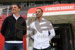 2. Bundesliga - Fußball - FC Ingolstadt 04 - Pressekonferenz, neuer Trainer Vorstellung Alexander Nouri (FCI) - Cheftrainer Alexander Nouri (FCI) im Audi Sportpark mit Sportdirektor Angelo Vier (FCI)