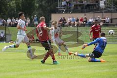 2. Bundesliga - Fußball - FC Ingolstadt 04 - Testspiel - FC Wacker Innsbruck - knapp vorbei Abschluß Robert Leipertz (13, FCI) links Albert Vallci (Wacker)