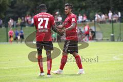 2. Bundesliga - Fußball - FC Ingolstadt 04 - Testspiel - FC Wacker Innsbruck - Agyemang Diawusie (27, FCI) sürmt zum Tor und erzielt das 2:0 Tor Jubel mit Darío Lezcano (11, FCI)