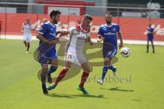 2. Bundesliga - Fußball - Testspiel - FC Ingolstadt 04 - SpVgg Unterhaching - Alexander Winkler (4) links Stefan Kutschke (20, FCI) und rechts Marc Endres (6)