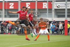 2. Bundesliga - Fußball - Testspiel - FC Ingolstadt 04 - Karlsruher SC - Fatih Kaya (36, FCI) Kopfball zum Tor, knapp vorbei, hinten mit hoch Stefan Kutschke (20, FCI)