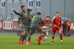 2. Bundesliga - Testspiel - FC Ingolstadt 04 - Hallescher FC - Kampf um den Ball Fatih Kaya (36, FCI) Thomas Pledl (30, FCI) Almog Cohen (8, FCI)