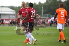 2. Bundesliga - Fußball - Testspiel - FC Ingolstadt 04 - Karlsruher SC - Darío Lezcano (11, FCI) trifft zum Ausgleich 1:1 Tor Jubel mit Joey Breitfeld (39 FCI)