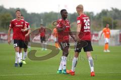 2. Bundesliga - Fußball - Testspiel - FC Ingolstadt 04 - Karlsruher SC - Darío Lezcano (11, FCI) trifft zum Ausgleich 1:1 Tor Jubel mit Joey Breitfeld (39 FCI) Agyemang Diawusie (27, FCI) Phil Neumann (26, FCI)