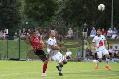 2. Bundesliga - Fußball - FC Ingolstadt 04 - Testspiel - FC Wacker Innsbruck - links Darío Lezcano (11, FCI) lupft den Ball hoch ins Tor 1:0 Jubel, rechts Matthias Maak (Wacker)