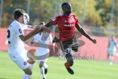 2. Bundesliga - Testspiel - FC Ingolstadt 04 - FC Würzburger Kickers - Daniel Hägele (22 Kickers) gegen Agyemang Diawusie (27, FCI)