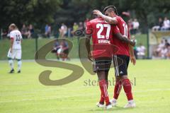 2. Bundesliga - Fußball - FC Ingolstadt 04 - Testspiel - FC Wacker Innsbruck - Agyemang Diawusie (27, FCI) sürmt zum Tor und erzielt das 2:0 Tor Jubel mit Darío Lezcano (11, FCI), die zwei Torschützen