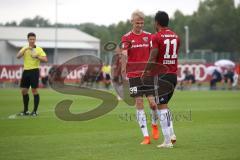 2. Bundesliga - Fußball - Testspiel - FC Ingolstadt 04 - Karlsruher SC - Darío Lezcano (11, FCI) trifft zum Ausgleich 1:1 Tor Jubel mit Joey Breitfeld (39 FCI)