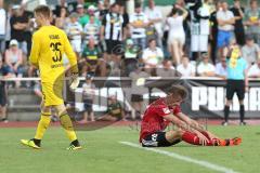 2. Bundesliga - Fußball - Testspiel - FC Ingolstadt 04 - Borussia Mönchengladbach - Chance verpasst Stefan Kutschke (20, FCI) am Boden Torwart Moritz Nicolas (35 Gladbach)