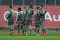 2. Bundesliga - Testspiel - FC Ingolstadt 04 - Hallescher FC - links Fatih Kaya (36, FCI) trifft zum 2:0 Tor, Jubel mit Sonny Kittel (10, FCI) Marcel Gaus (19, FCI) Thomas Pledl (30, FCI) Björn Paulsen (4, FCI)