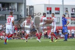 2. Bundesliga - Fußball - Testspiel - FC Ingolstadt 04 - SpVgg Unterhaching - Christian Träsch (28, FCI) trifft zum Ausgleich 1:1 Tor Jubel Elfmeter Patrick Sussek (37, FCI) Nico Rinderknecht (38 FCI) Thorsten Röcher (29 FCI)