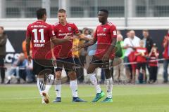 2. Bundesliga - Fußball - Testspiel - FC Ingolstadt 04 - Karlsruher SC - Schuß Tor Sturm zum 2:1 Agyemang Diawusie (27, FCI) Jubel mit Thorsten Röcher (29 FCI) Darío Lezcano (11, FCI)