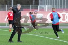 2. Bundesliga - Fußball - FC Ingolstadt 04 - erstes Training mit neuem Trainer, Jens Keller, Cheftrainer Jens Keller (FCI) beobachtet im Spiel, Anwesiungen