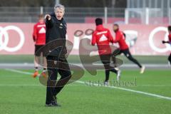 2. Bundesliga - Fußball - FC Ingolstadt 04 - erstes Training mit neuem Trainer, Jens Keller, Cheftrainer Jens Keller (FCI) beobachtet im Spiel, Anwesiungen