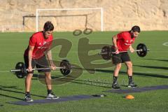 2. Bundesliga - FC Ingolstadt 04 - Winter-Trainingslager Alicante - mit Hanteln Darío Lezcano (11, FCI) und Almog Cohen (8, FCI)