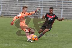 A-Junioren Bundesliga Süd/Südwest - FC Ingolstadt 04 - 1. FSV Mainz 05 -  N`gatie Dominik schwarz FCI - Liesegang Marius Torwart Mainz 05 - Foto: Jürgen Meyer