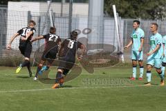 A-Junioren Bundesliga Süd/Südwest - FC Ingolstadt 04 - 1. FSV Mainz 05 - Breunig Maximilian FCI schwarz , Köpft den 1:0 Führungstreffer - Bilbija Filip schwarz #27 FCI - Herrmann Philipp #8 schwarz FCI - Jubel -  Foto: Jürgen Meyer