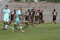 A-Junioren Bundesliga Süd/Südwest - FC Ingolstadt 04 - 1. FSV Mainz 05 - Breunig Maximilian FCI schwarz , Köpft den 1:0 Führungstreffer - Bilbija Filip schwarz #27 FCI - Herrmann Philipp #8 schwarz FCI - Jubel -  Foto: Jürgen Meyer