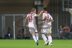 DFB-Pokal - SC Paderborn 07 - FC Ingolstadt 04 - Freistoß Sonny Kittel (10, FCI) Tor Anschluß Treffer 2:1 für Ingolstadt Jubel Robert Leipertz (13, FCI) Lucas Galvao (3 FCI)