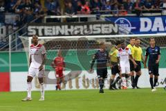 DFB-Pokal - SC Paderborn 07 - FC Ingolstadt 04 - Spiel ist aus, Ingolstadt ausgeschieden, enttäuschte Gesichter, Charlison Benschop (35 FCI)