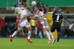 DFB-Pokal - SC Paderborn 07 - FC Ingolstadt 04 - Tobias Schröck (21, FCI) Stefan Kutschke (20, FCI) Klaus Gjasuila (Paderborn 8)