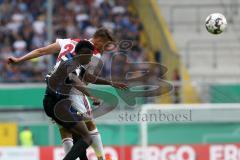 DFB-Pokal - SC Paderborn 07 - FC Ingolstadt 04 - Antwi-Adjej, Christopher (Paderborn 22) Stefan Kutschke (20, FCI) Kopfball