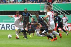 DFB-Pokal - SC Paderborn 07 - FC Ingolstadt 04 - Zweikampf Stefan Kutschke (20, FCI) Zolinski, Ben (Paderborn 31) Dräger, Mohamed (Paderborn 25)
