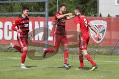 Regionalliga Bayern - U21 FC Ingolstadt 04 II - 1. FC Schweinfurt 05 - Tor zum 2:0 durch Patrick Hasenhüttl (FCI 9), Jubel mit Amar Suljic (FCI 11), links Thomas Keller (FCI 14)