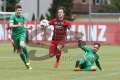 Regionalliga Bayern - U21 FC Ingolstadt 04 II - 1. FC Schweinfurt 05 - Lukas Gerlspeck mitte im Angriff und wird vom rechts am Boden Nikola Jelisic (20 Schweinfurt) gefoult