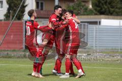 Regionalliga Bayern - U21 FC Ingolstadt 04 II - 1. FC Schweinfurt 05 - Tor zum 2:0 durch Patrick Hasenhüttl (FCI 9), Jubel mit Amar Suljic (FCI 11) Tim Rudloff (FCI) Arjon Kryeziu (FCI 10) und rechts Thomas Keller (FCI 14)