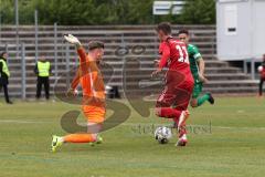 Regionalliga Bayern - U21 FC Ingolstadt 04 II - 1. FC Schweinfurt 05 - Amar Suljic (FCI 11) kann sich befreien und trifft zum 1:0 Tor Jubel, Torwart Alexander Eiban (Schweinfurt) chancenlos