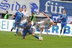 3. Liga - 1. FC Magdeburg - FC Ingolstadt 04 - Peter Kurzweg (#16,FCI)  - Jürgen Gjasula (#10 Magdeburg) - Foto: Jürgen Meyer