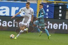 3. Fußball-Liga - Saison 2019/2020 - SV Waldhof Mannheim - FC Ingolstadt 04 - Filip Bilbija (#35,FCI)  - Mete Celik (#3 Mannheim) - Foto: Stefan Bösl