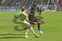 3. Fußball-Liga - Saison 2019/2020 - FC Victoria Köln - FC Ingolstadt 04 - Stefan Kutschke (#30,FCI)  einen Schritt zu spät - Daniel Mesenhöler Torwart (#37 Köln) - Foto: Meyer Jürgen